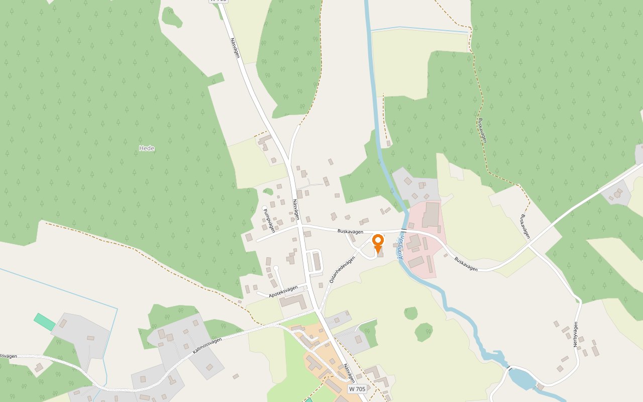 Karta som visar BOLIST Västanhede på Buskavägen 19, 774 98 Horndal